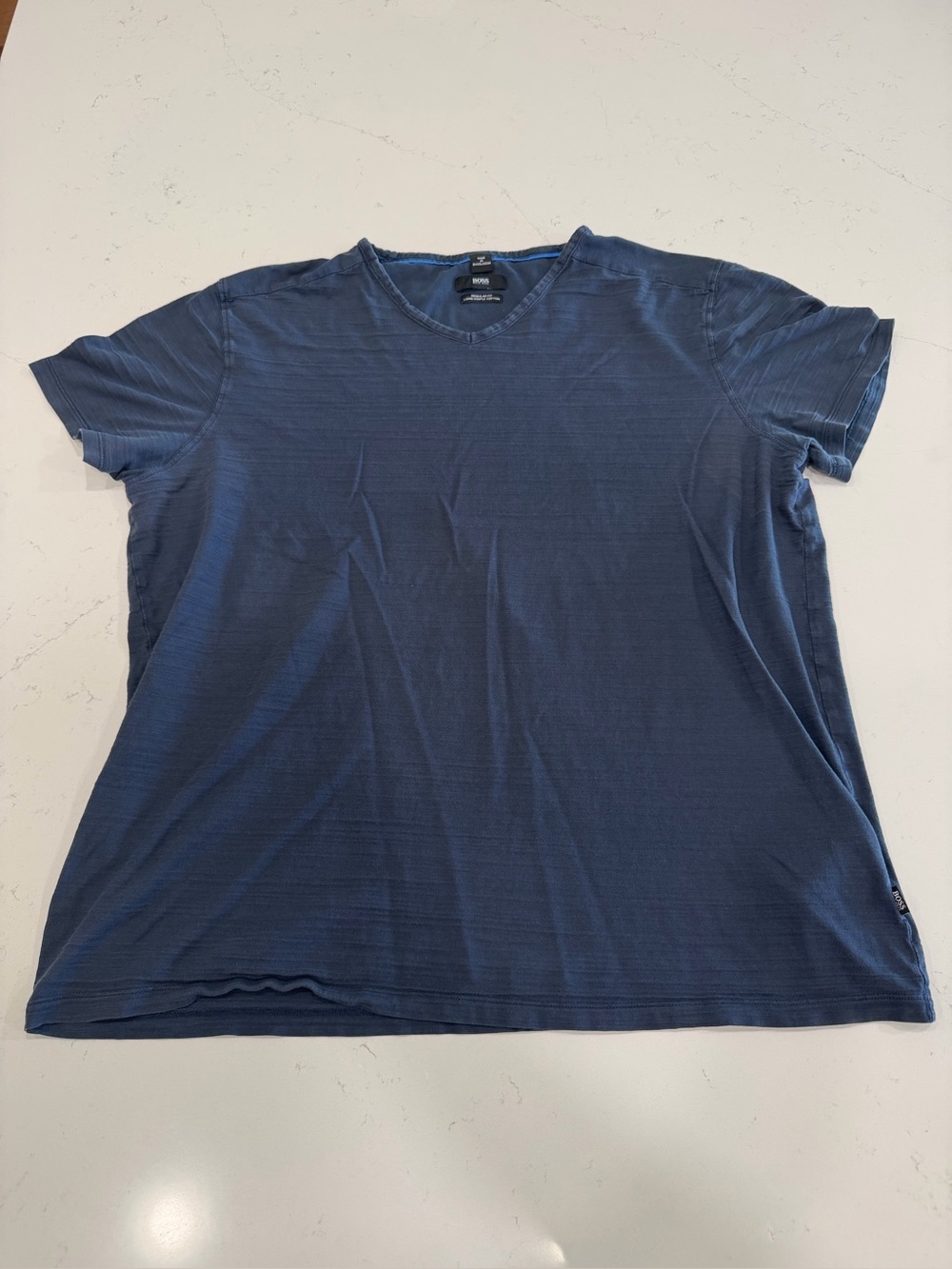 Boss Men's Navy V-Neck Short Sleeve Tee. - 3XL